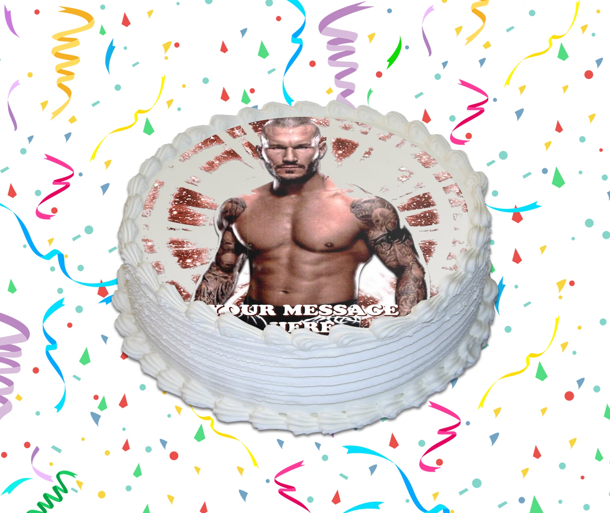 Randy Orton Edible Image Cake Topper Personalized Birthday Sheet Custom Frosting Round Circle