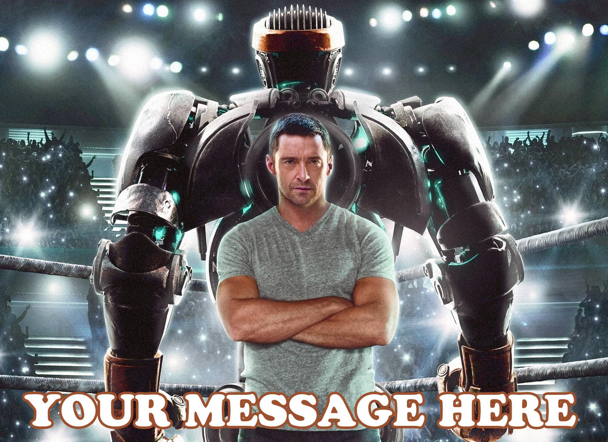 Real Steel Edible Image Cake Topper Personalized Birthday Sheet Decoration Custom Party Frosting Transfer Fondant