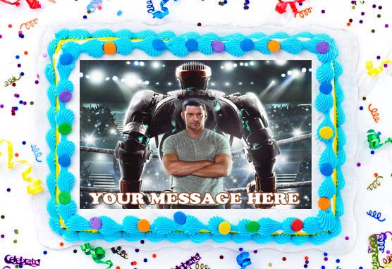 Real Steel Edible Image Cake Topper Personalized Birthday Sheet Decoration Custom Party Frosting Transfer Fondant