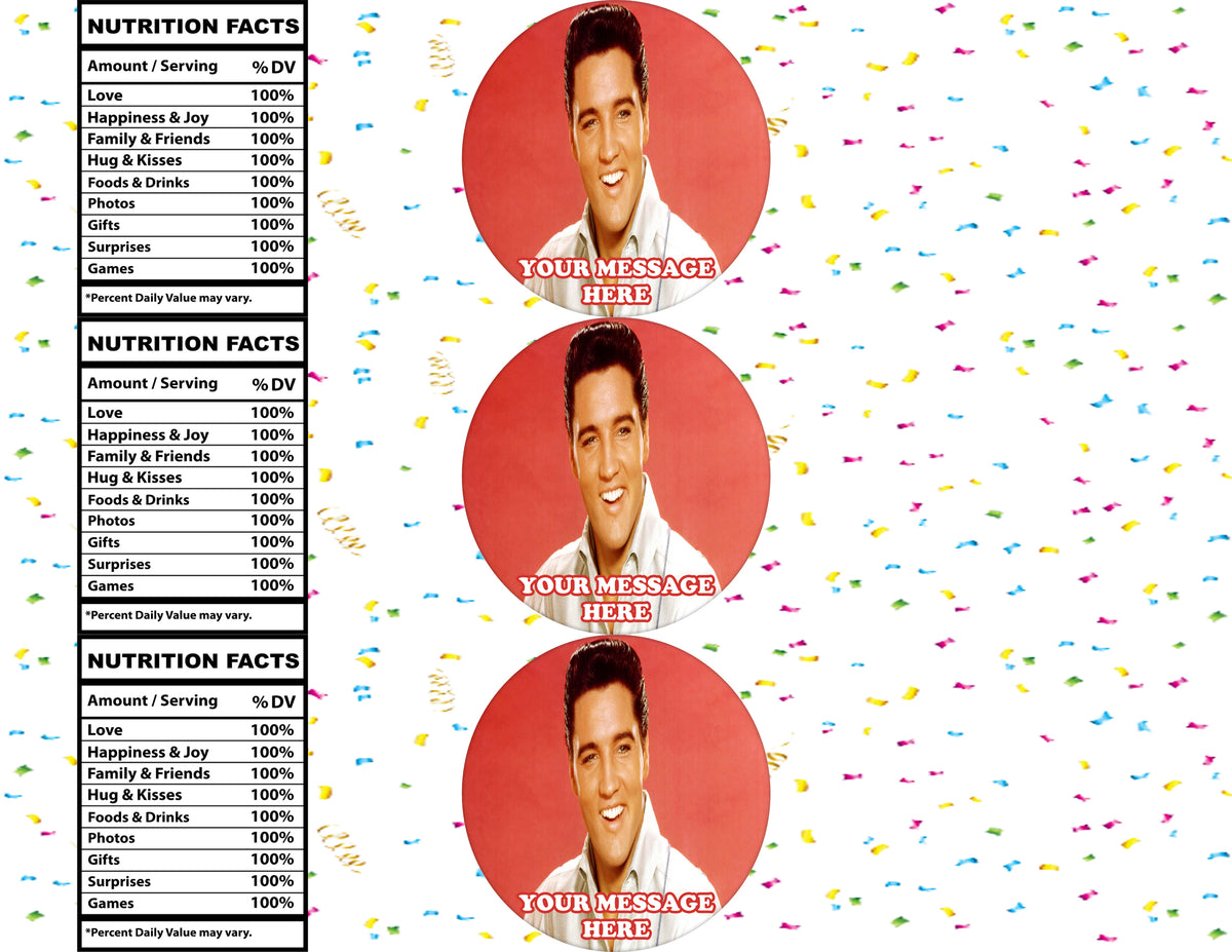 Elvis Presley Water Bottle Stickers 12 Pcs Labels Party Favors Supplies Decorations