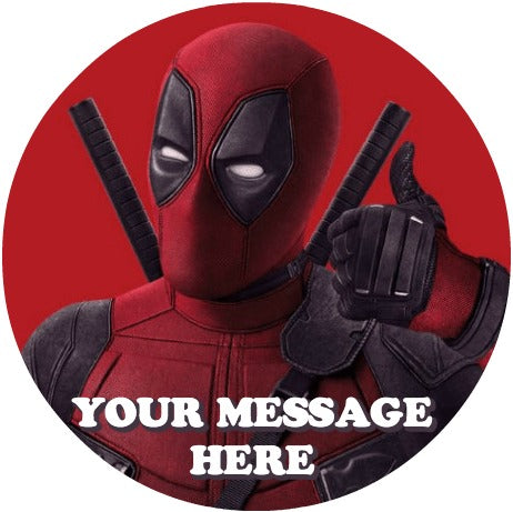 Deadpool Edible Image Cake Topper Personalized Birthday Sheet Custom Frosting Round Circle