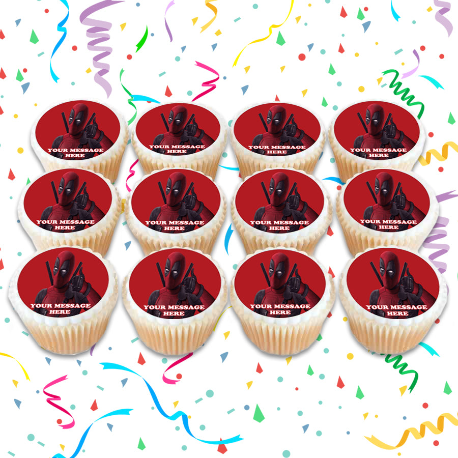 Deadpool Edible Cupcake Toppers (12 Images) Cake Image Icing Sugar Sheet