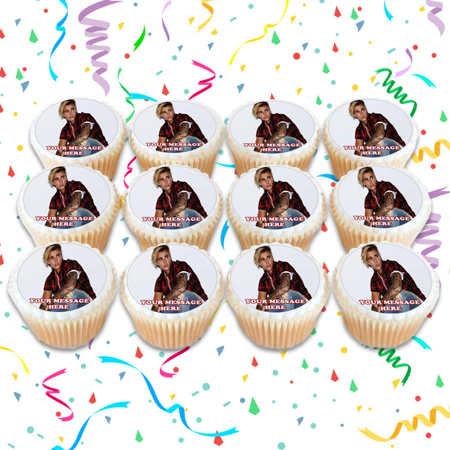 Justin Bieber Edible Cupcake Toppers (12 Images) Cake Image Icing Sugar Sheet