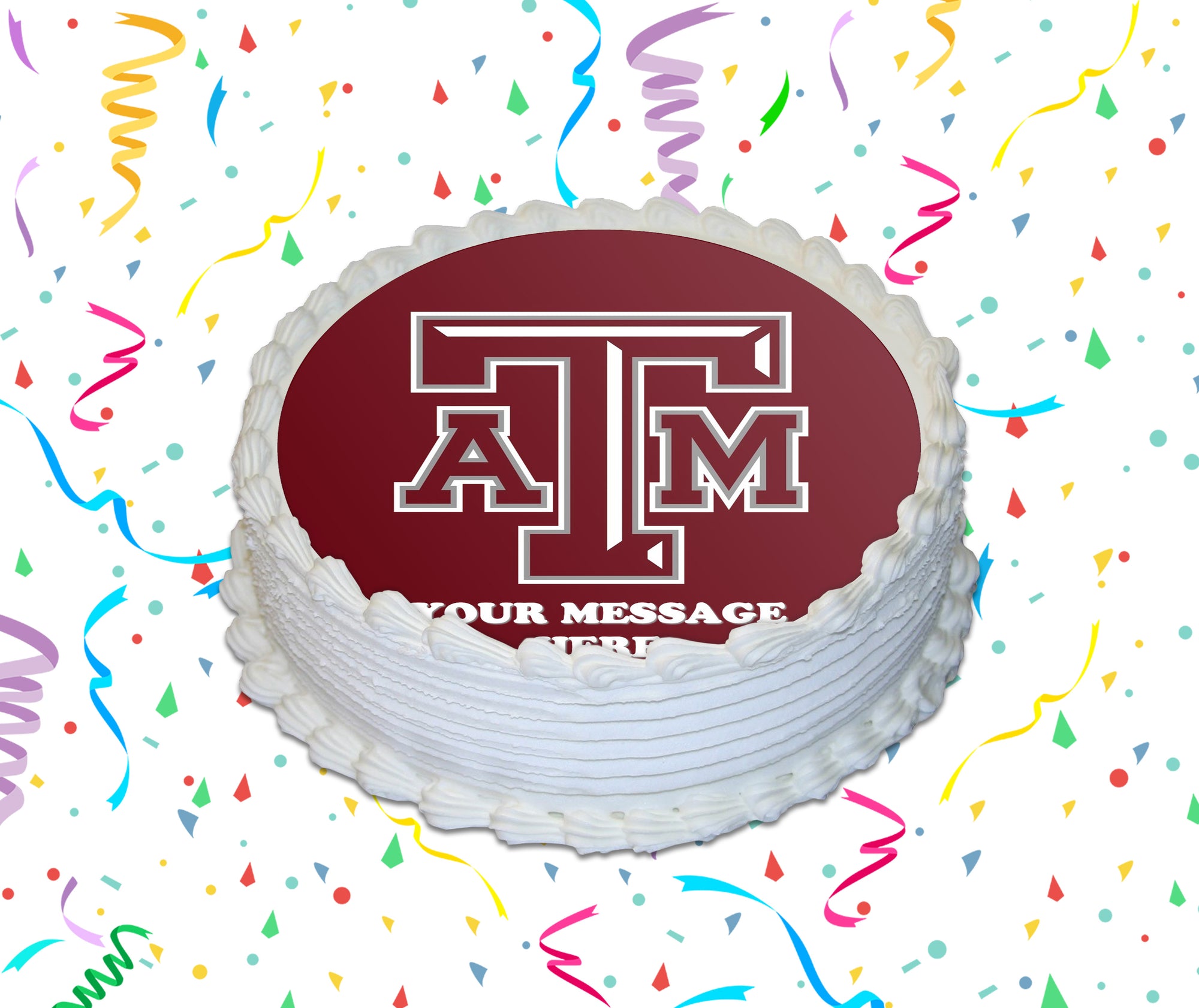 Texas A&M University Edible Image Cake Topper Personalized Birthday Sheet Custom Frosting Round Circle