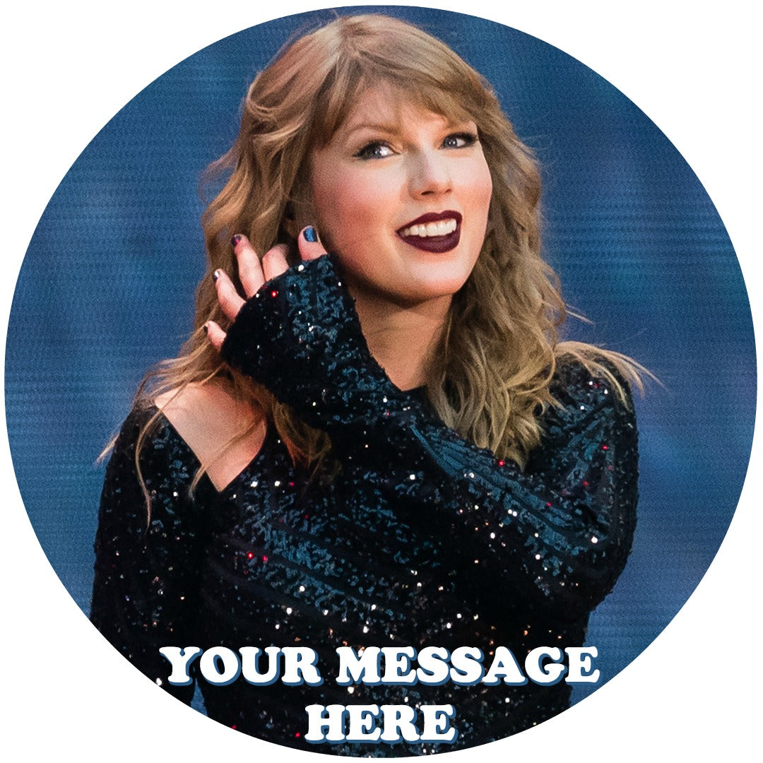 Taylor Swift Edible Image Cake Topper Personalized Birthday Sheet Custom Frosting Round Circle