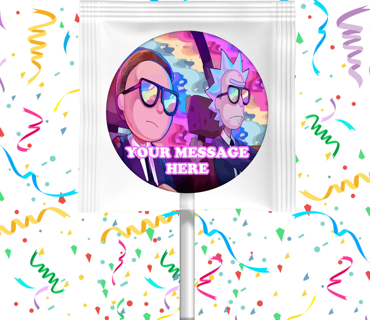 Rick And Morty Lollipops Party Favors Personalized Suckers 12 Pcs
