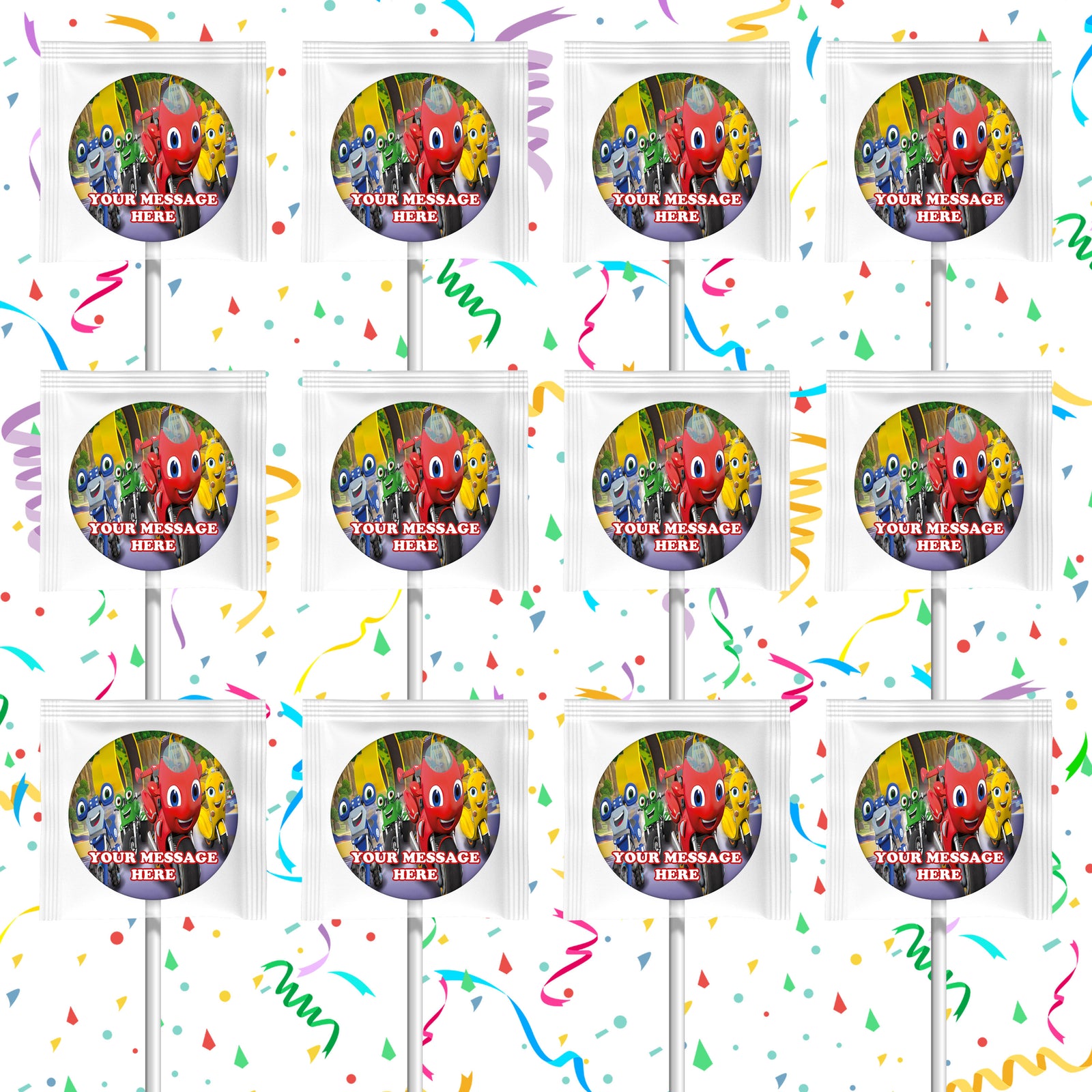 Ricky Zoom Lollipops Party Favors Personalized Suckers 12 Pcs