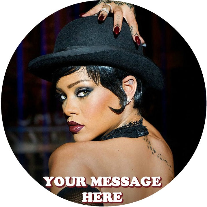 Rihanna Edible Image Cake Topper Personalized Birthday Sheet Custom Frosting Round Circle