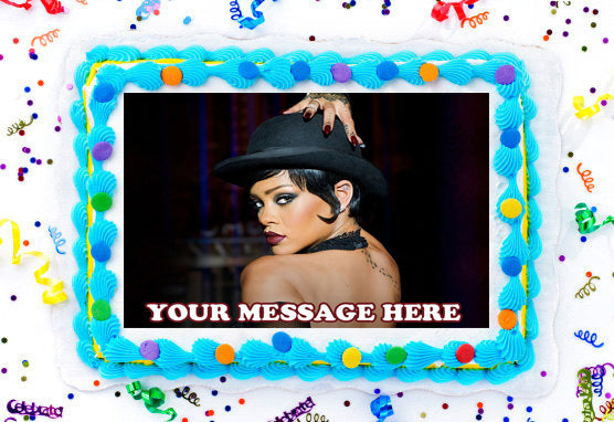 Rihanna Edible Image Cake Topper Personalized Birthday Sheet Decoration Custom Party Frosting Transfer Fondant