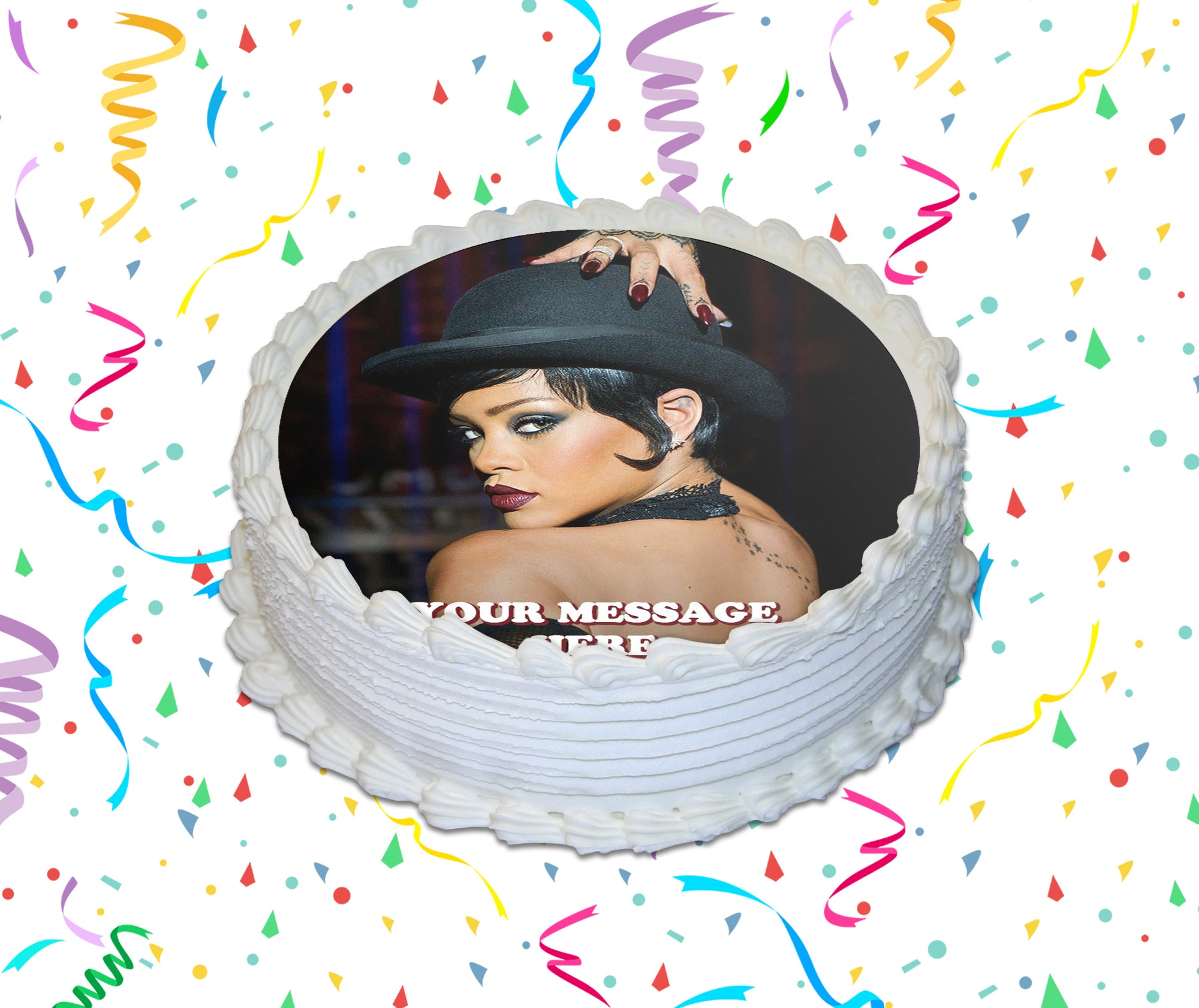 Rihanna Edible Image Cake Topper Personalized Birthday Sheet Custom Frosting Round Circle