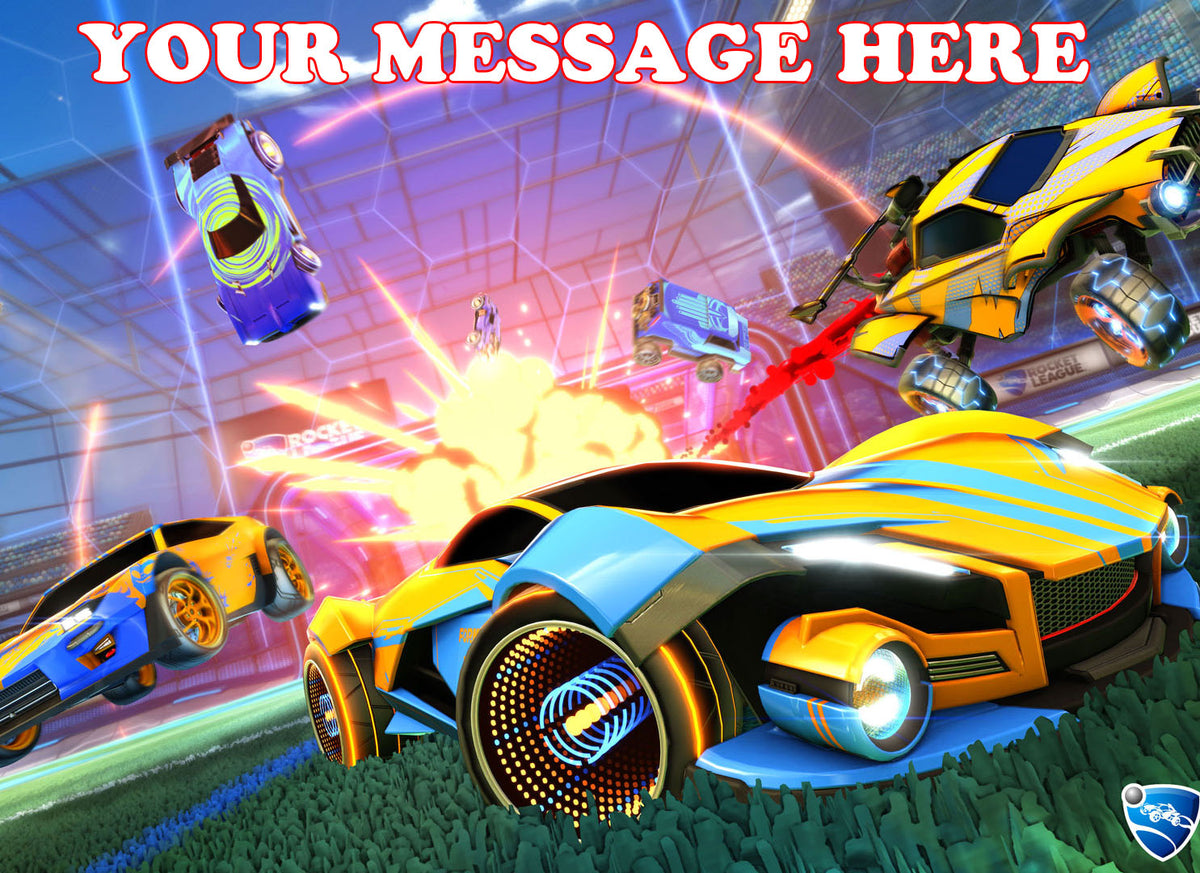 Rocket League Edible Image Cake Topper Personalized Birthday Sheet Decoration Custom Party Frosting Transfer Fondant