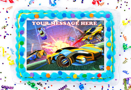 Rocket League Edible Image Cake Topper Personalized Birthday Sheet Decoration Custom Party Frosting Transfer Fondant