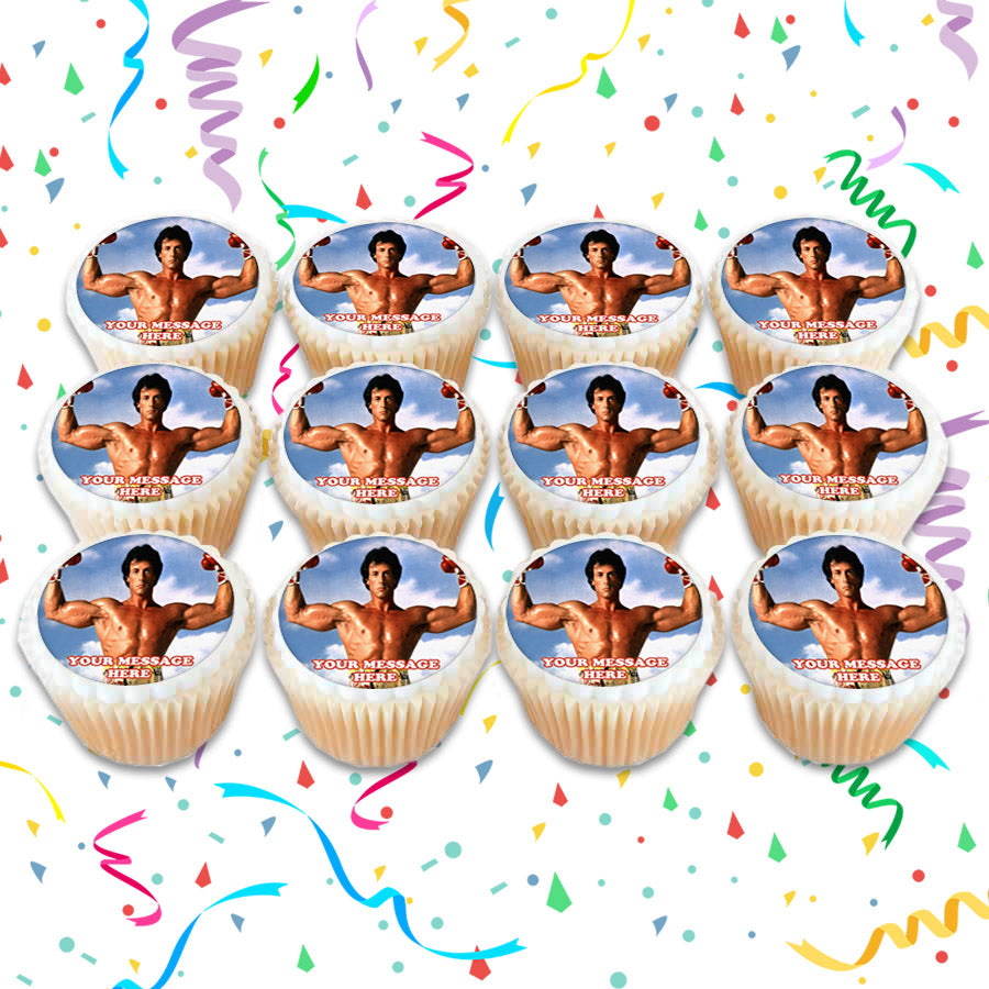 Rocky Balboa Edible Cupcake Toppers (12 Images) Cake Image Icing Sugar Sheet Edible Cake Images