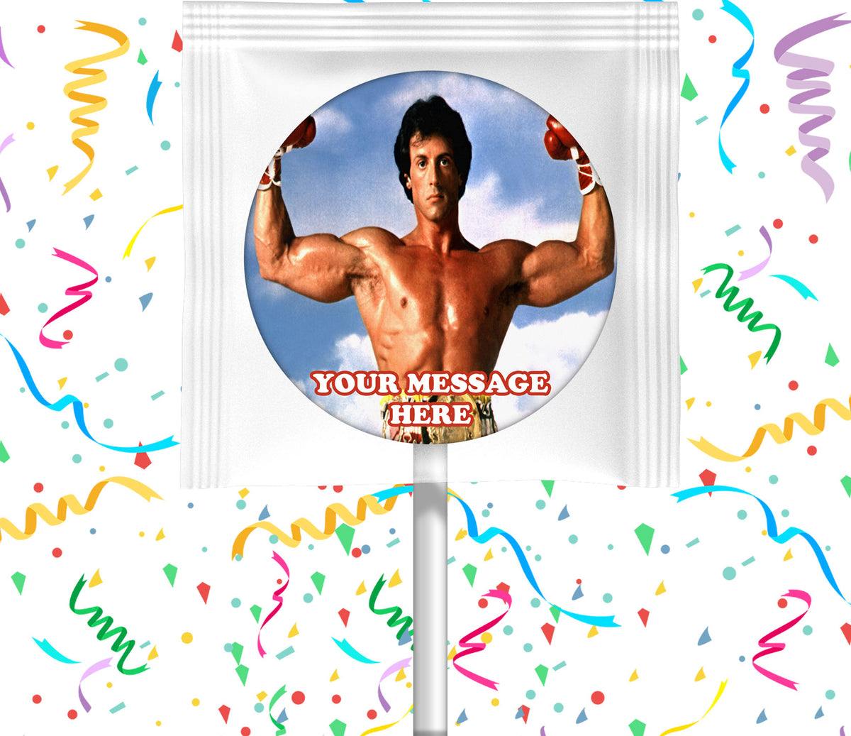 Rocky Balboa Lollipops Party Favors Personalized Suckers 12 Pcs