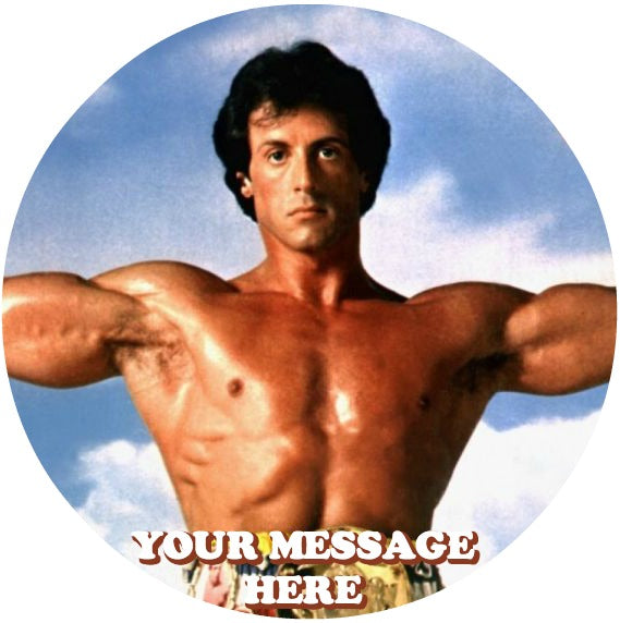 Rocky Balboa Edible Image Cake Topper Personalized Birthday Sheet Custom Frosting Round Circle