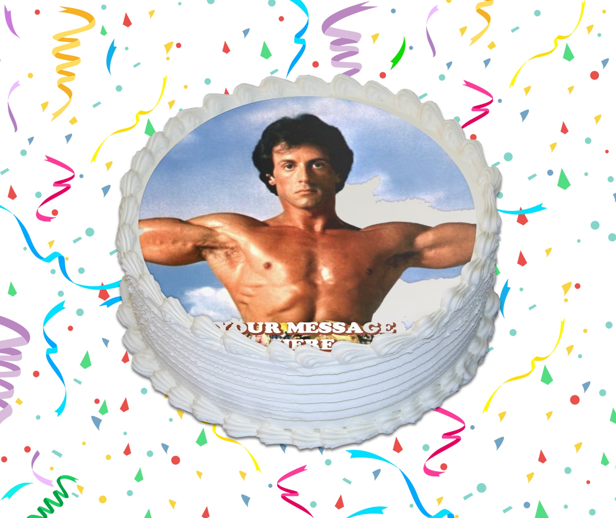 Rocky Balboa Edible Image Cake Topper Personalized Birthday Sheet Custom Frosting Round Circle