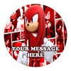 Sonic The Hedgehog Knuckles The Echidna Edible Image Cake Topper Personalized Birthday Sheet Custom Frosting Round Circle