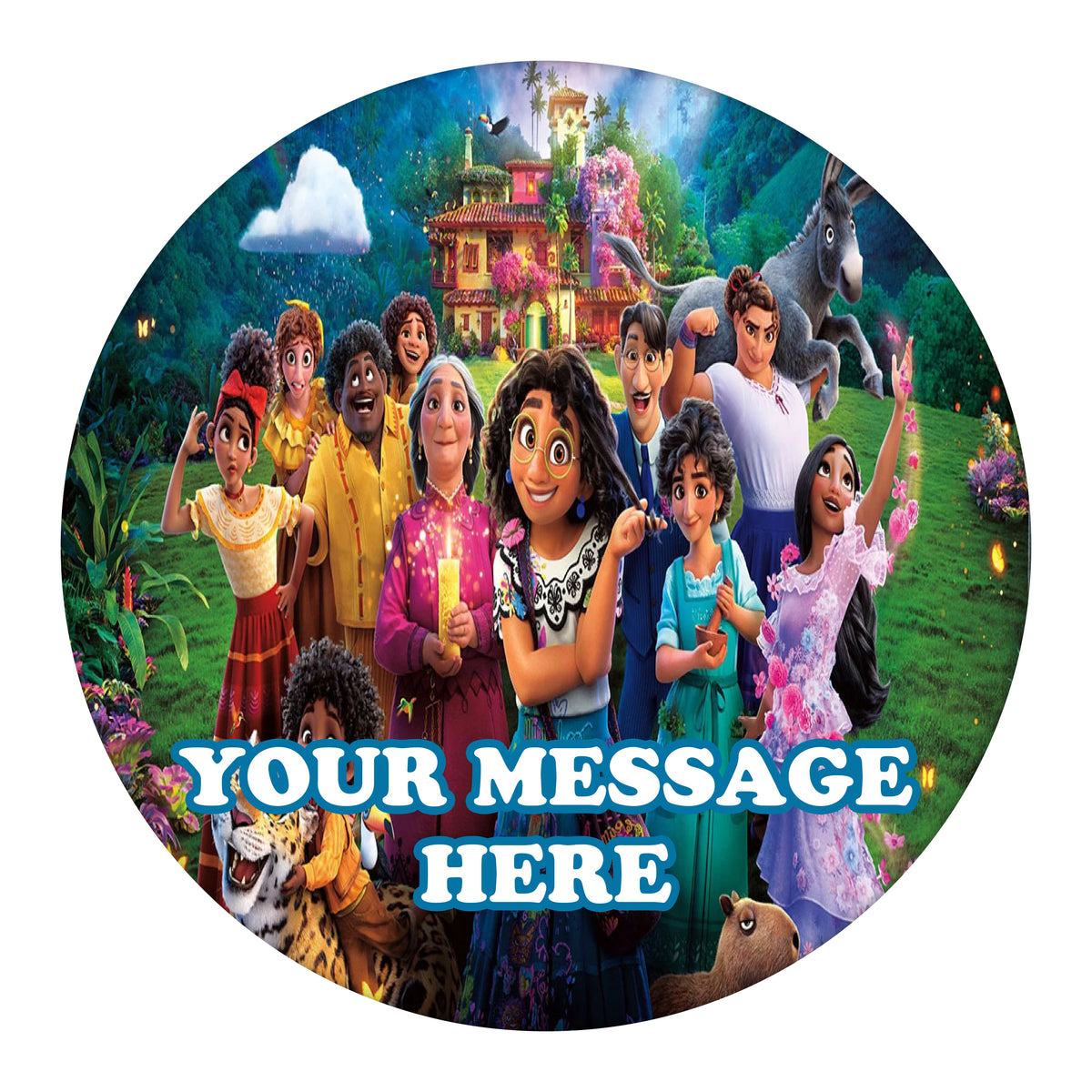 Encanto Edible Image Cake Topper Personalized Frosting Icing Sheet Custom Round