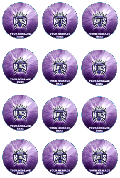 Sacramento Kings Edible Cupcake Toppers (12 Images) Cake Image Icing Sugar Sheet Edible Cake Images