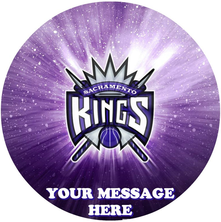 Sacramento Kings Edible Image Cake Topper Personalized Birthday Sheet Custom Frosting Round Circle