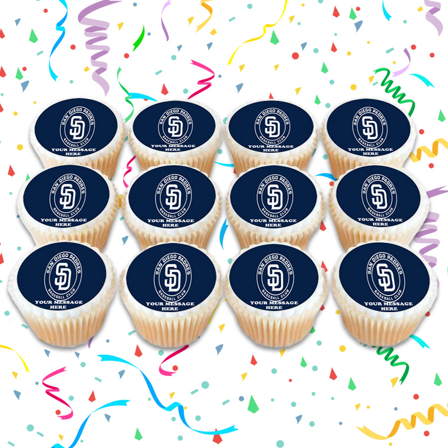 San Diego Padres Edible Cupcake Toppers (12 Images) Cake Image Icing S -  PartyCreationz