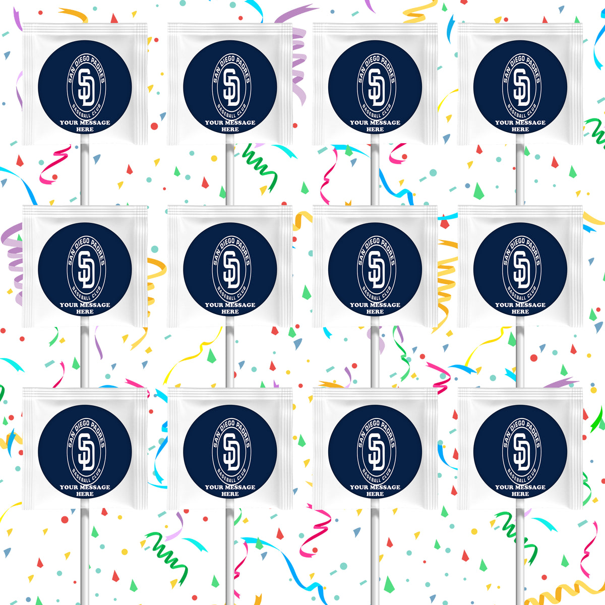 San Diego Padres Lollipops Party Favors Personalized Suckers 12 Pcs