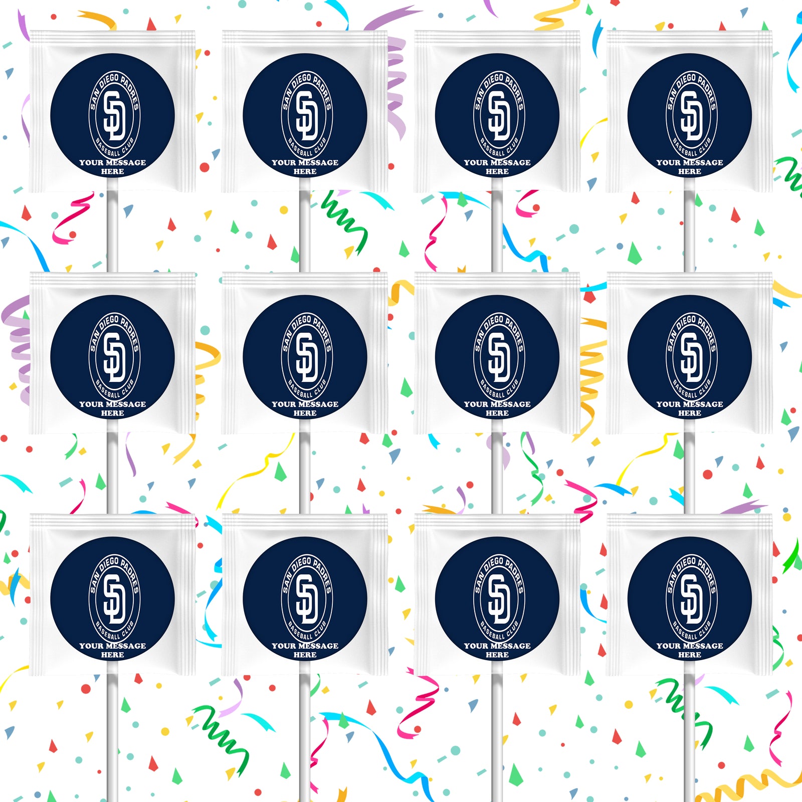 San Diego Padres Lollipops Party Favors Personalized Suckers 12 Pcs