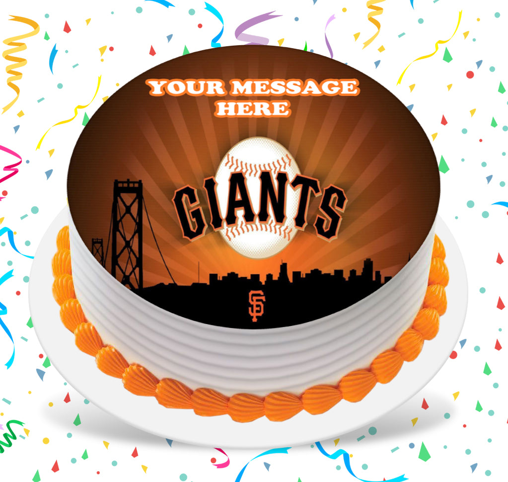 San Francisco Giants Edible Image Cake Topper Personalized Birthday Sheet Custom Frosting Round Circle