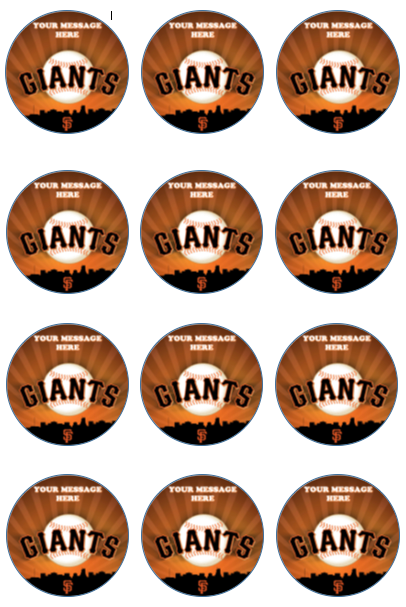 San Francisco Giants Edible Cupcake Toppers (12 Images) Cake Image Icing Sugar Sheet Edible Cake Images
