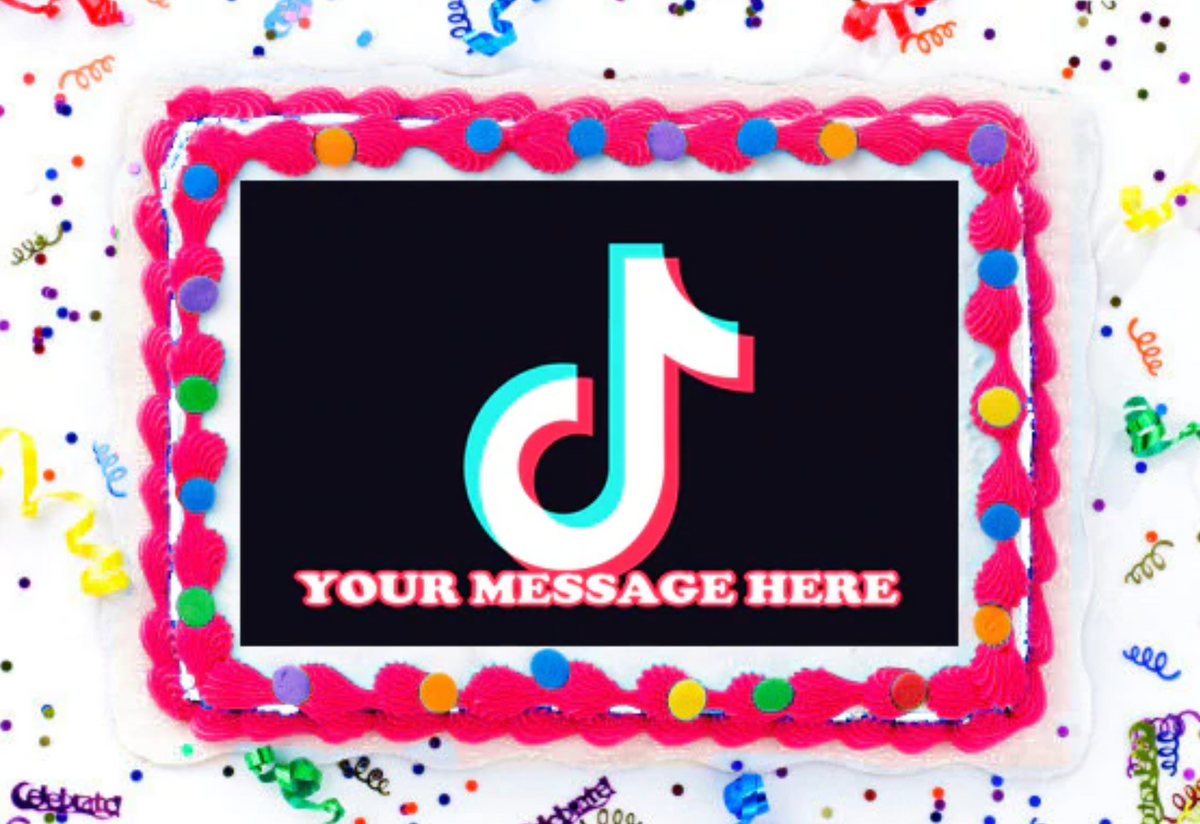 TikTok Edible Cake Topper Image Photo Picture