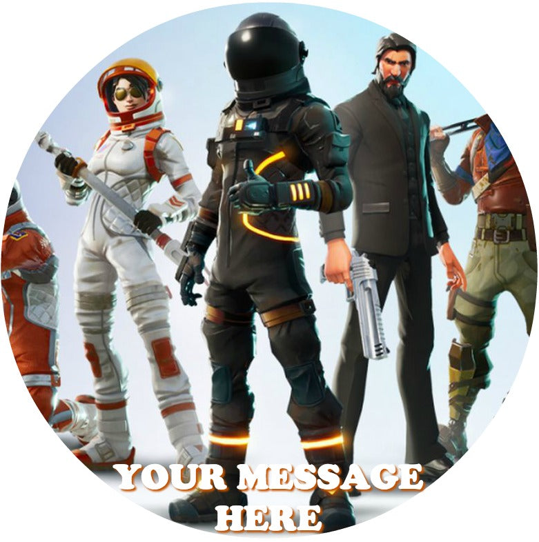 Fortnite Edible Image Cake Topper Personalized Birthday Sheet Custom Frosting Round Circle