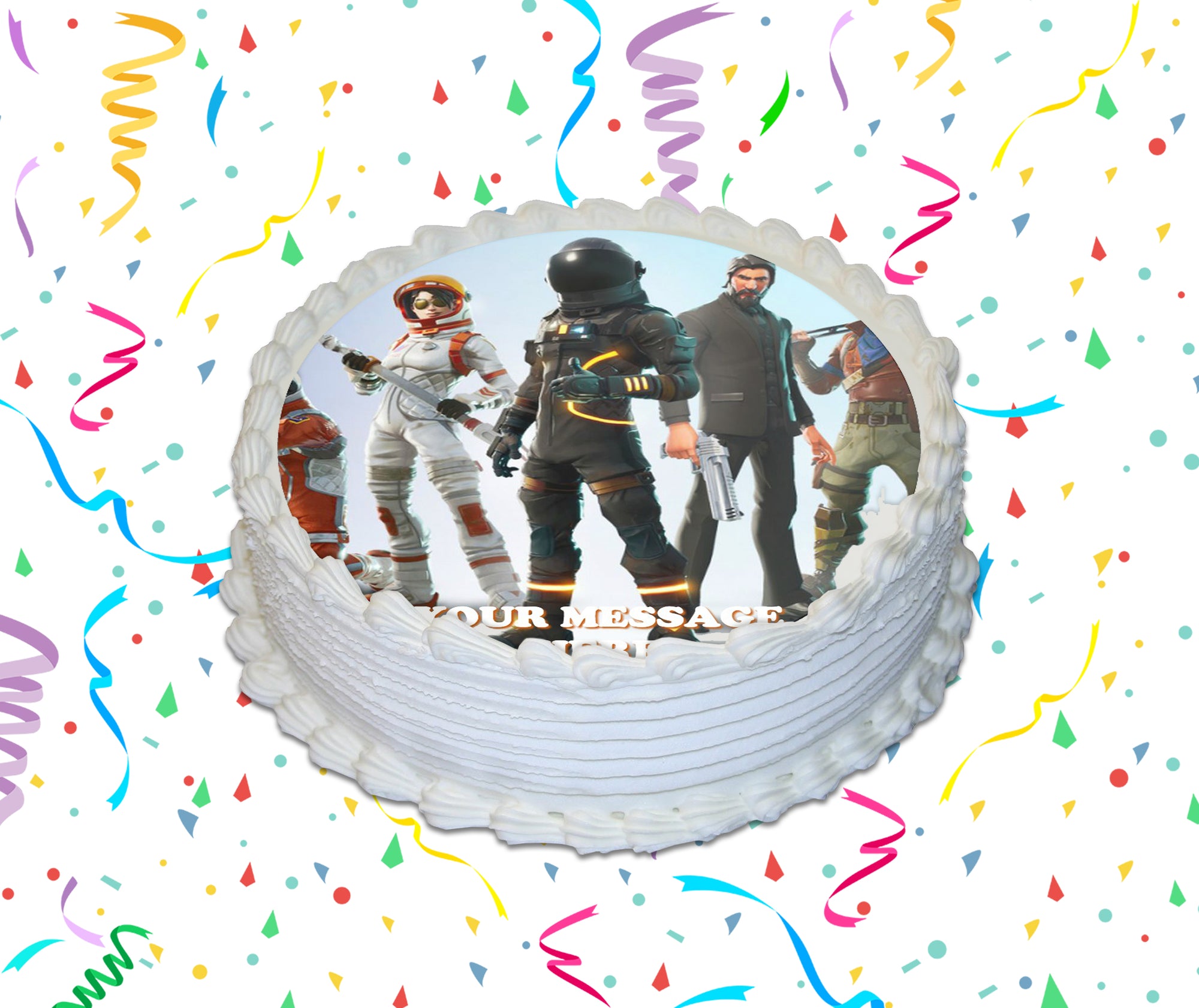 Fortnite Edible Image Cake Topper Personalized Birthday Sheet Custom Frosting Round Circle