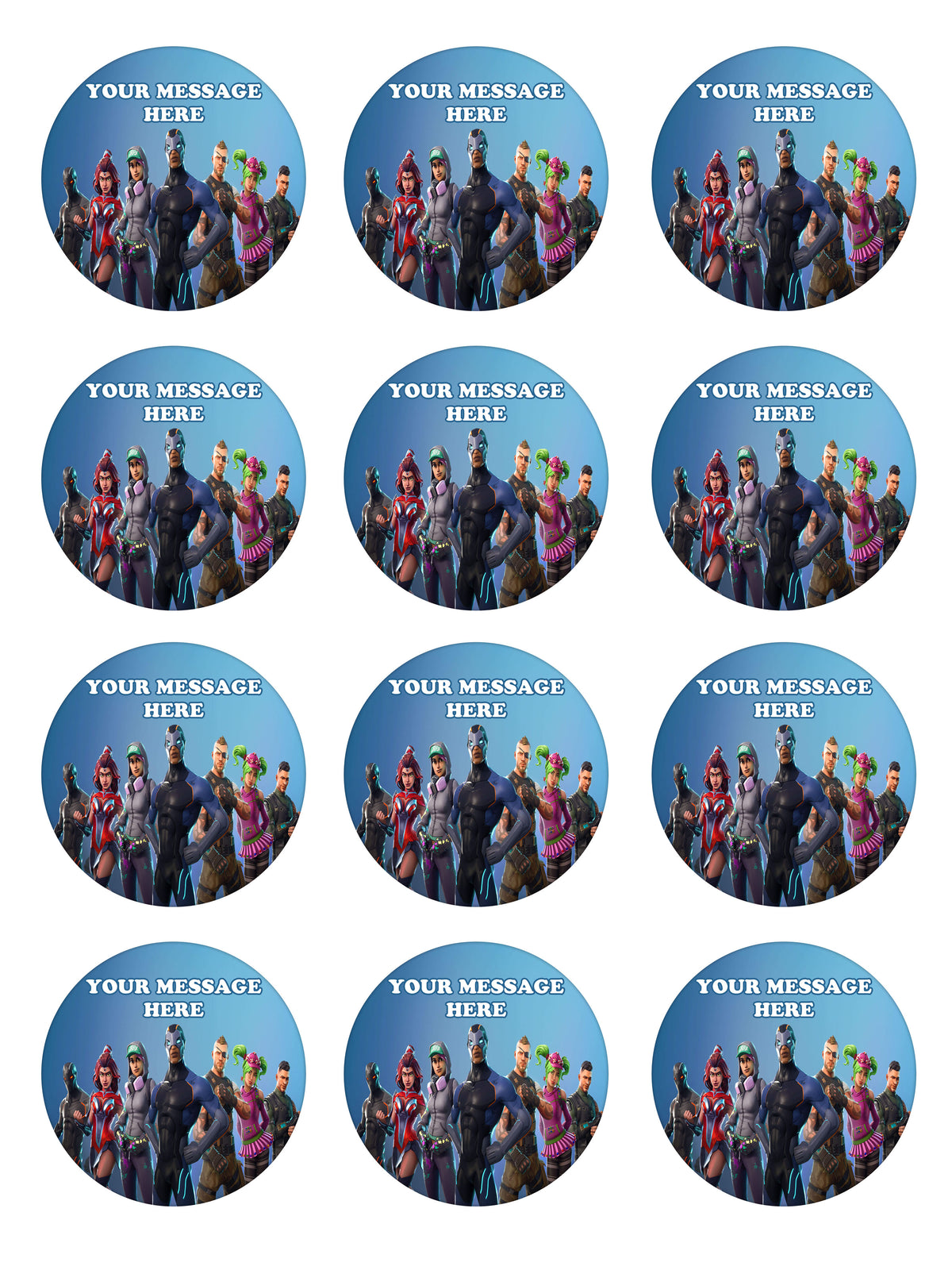 Fortnite Edible Cupcake Toppers (12 Images) Cake Image Icing Sugar Sheet