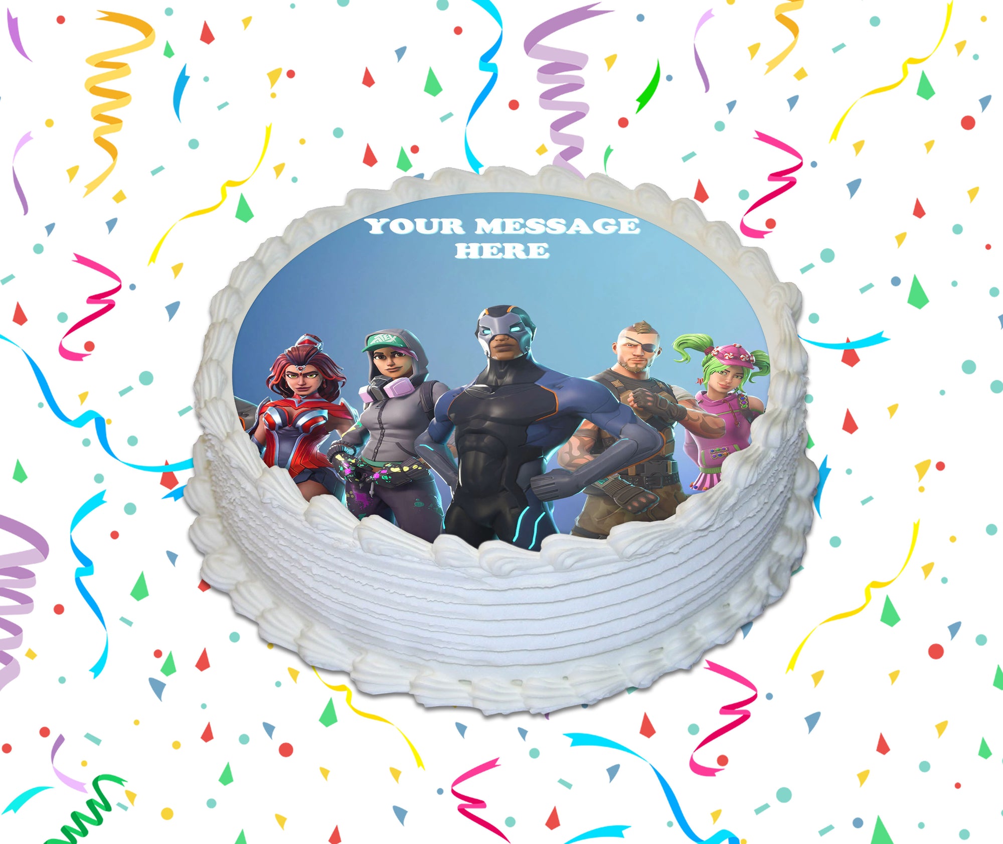 Fortnite Edible Image Cake Topper Personalized Birthday Sheet Custom Frosting Round Circle