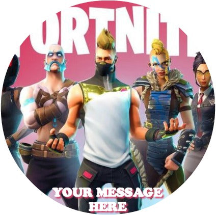 Fortnite Edible Image Cake Topper Personalized Birthday Sheet Custom Frosting Round Circle
