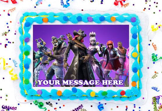 Fortnite Edible Image Cake Topper Personalized Birthday Sheet Decoration Custom Party Frosting Transfer Fondant