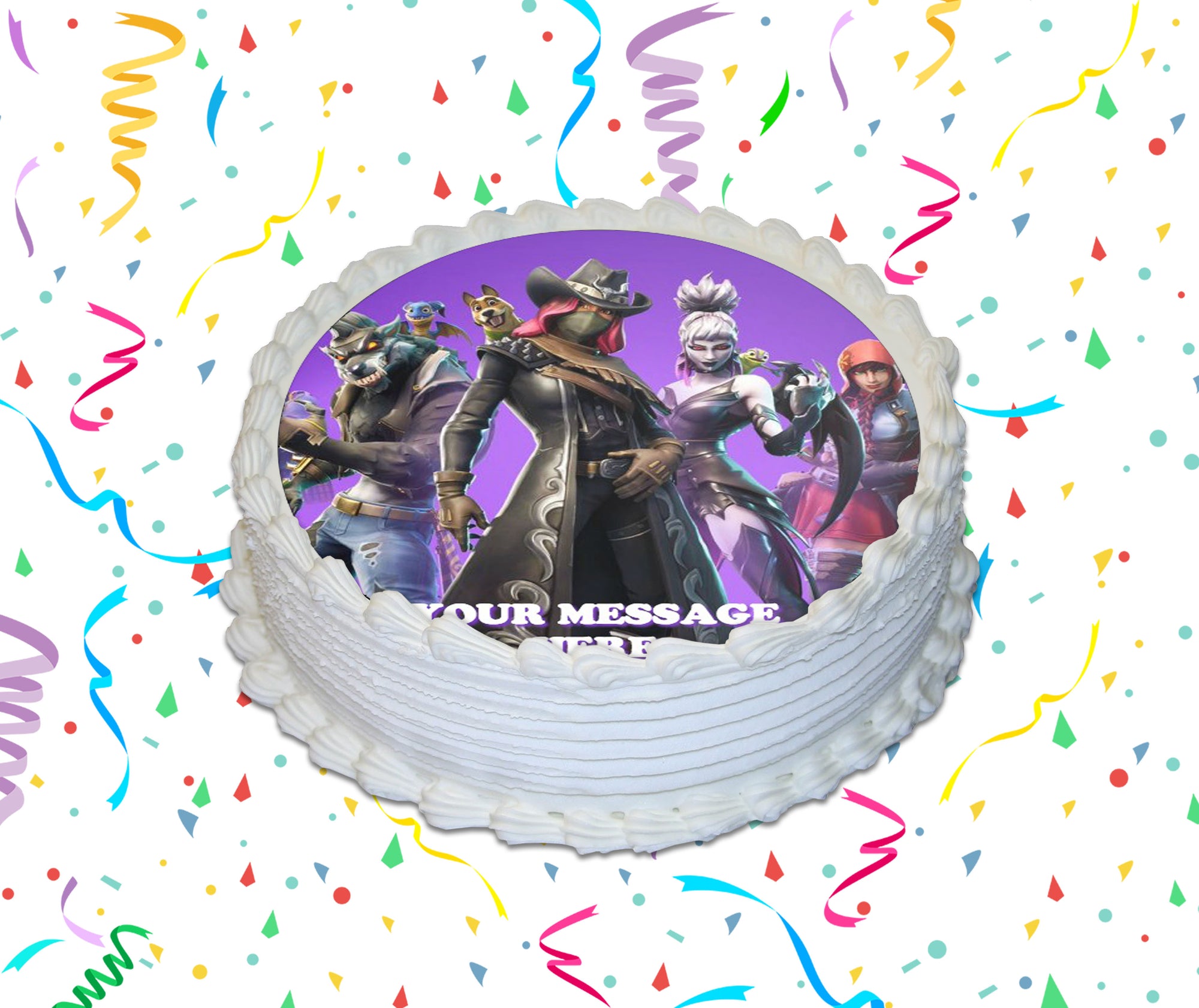 Fortnite Edible Image Cake Topper Personalized Birthday Sheet Custom Frosting Round Circle