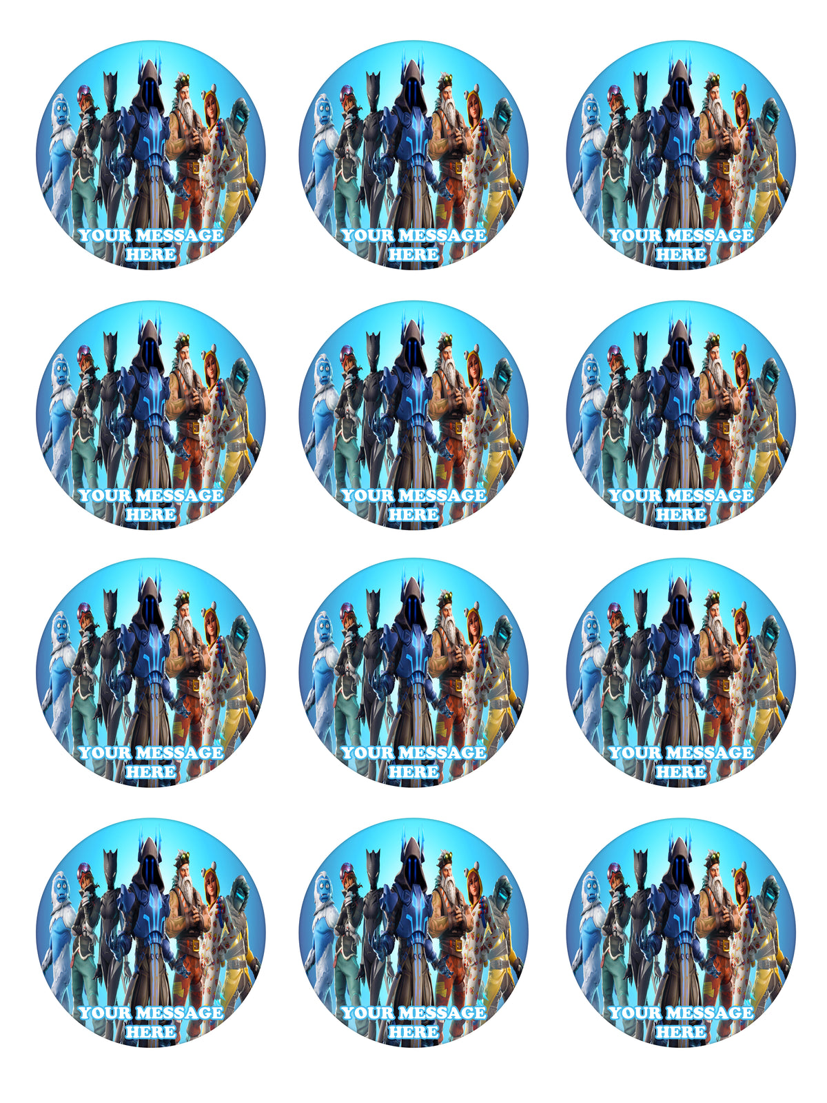 Fortnite Edible Cupcake Toppers (12 Images) Cake Image Icing Sugar Sheet