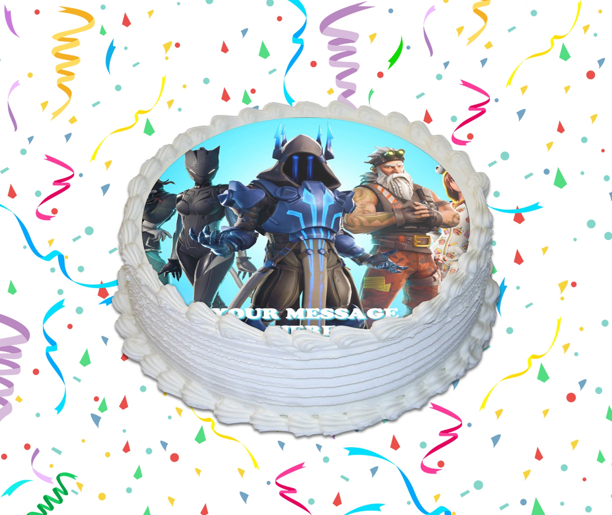 Fortnite Edible Image Cake Topper Personalized Birthday Sheet Custom Frosting Round Circle