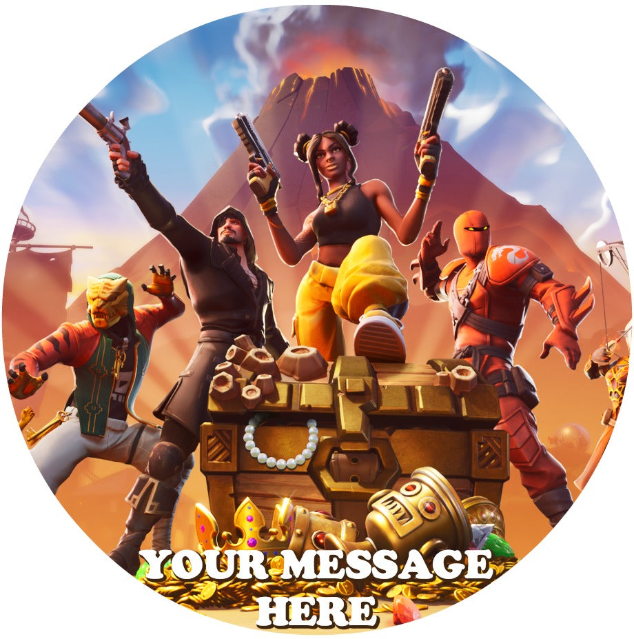 Fortnite Edible Image Cake Topper Personalized Birthday Sheet Custom Frosting Round Circle