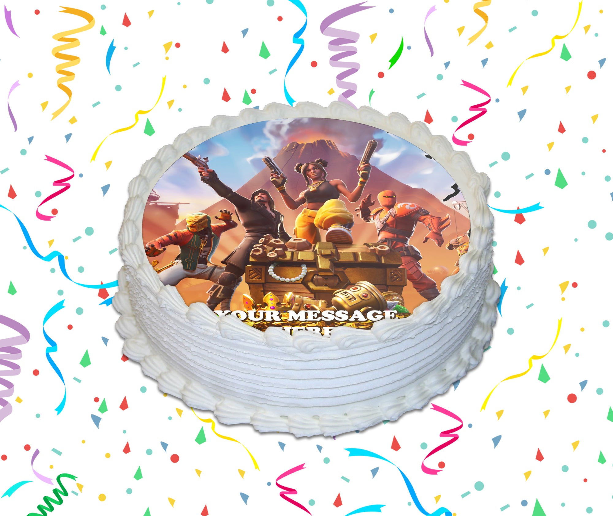 Fortnite Edible Image Cake Topper Personalized Birthday Sheet Custom Frosting Round Circle