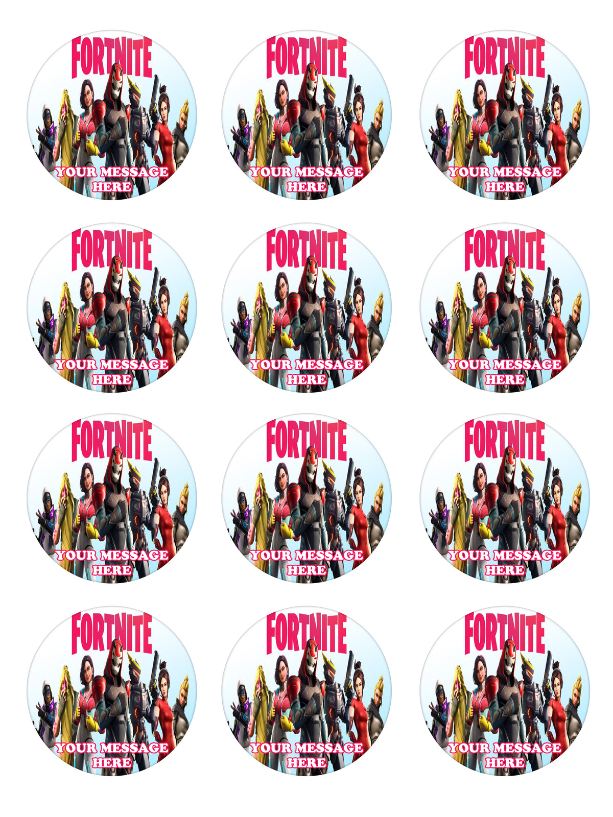 Fortnite Edible Cupcake Toppers (12 Images) Cake Image Icing Sugar Sheet