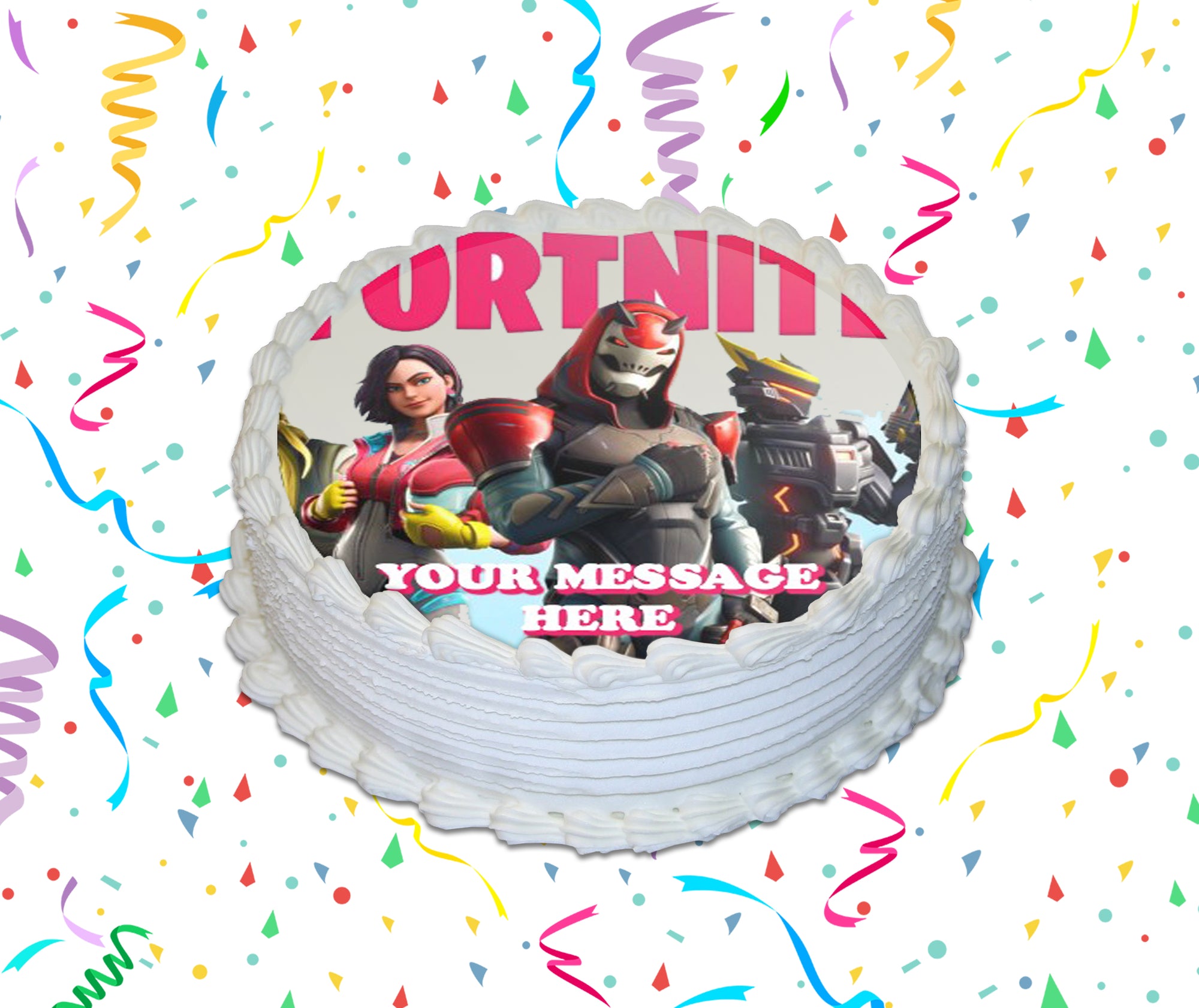 Fortnite Edible Image Cake Topper Personalized Birthday Sheet Custom Frosting Round Circle