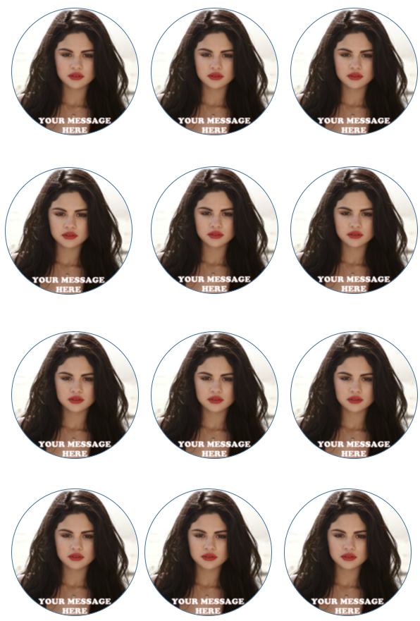 Selena Gomez Edible Cupcake Toppers (12 Images) Cake Image Icing Sugar Sheet Edible Cake Images