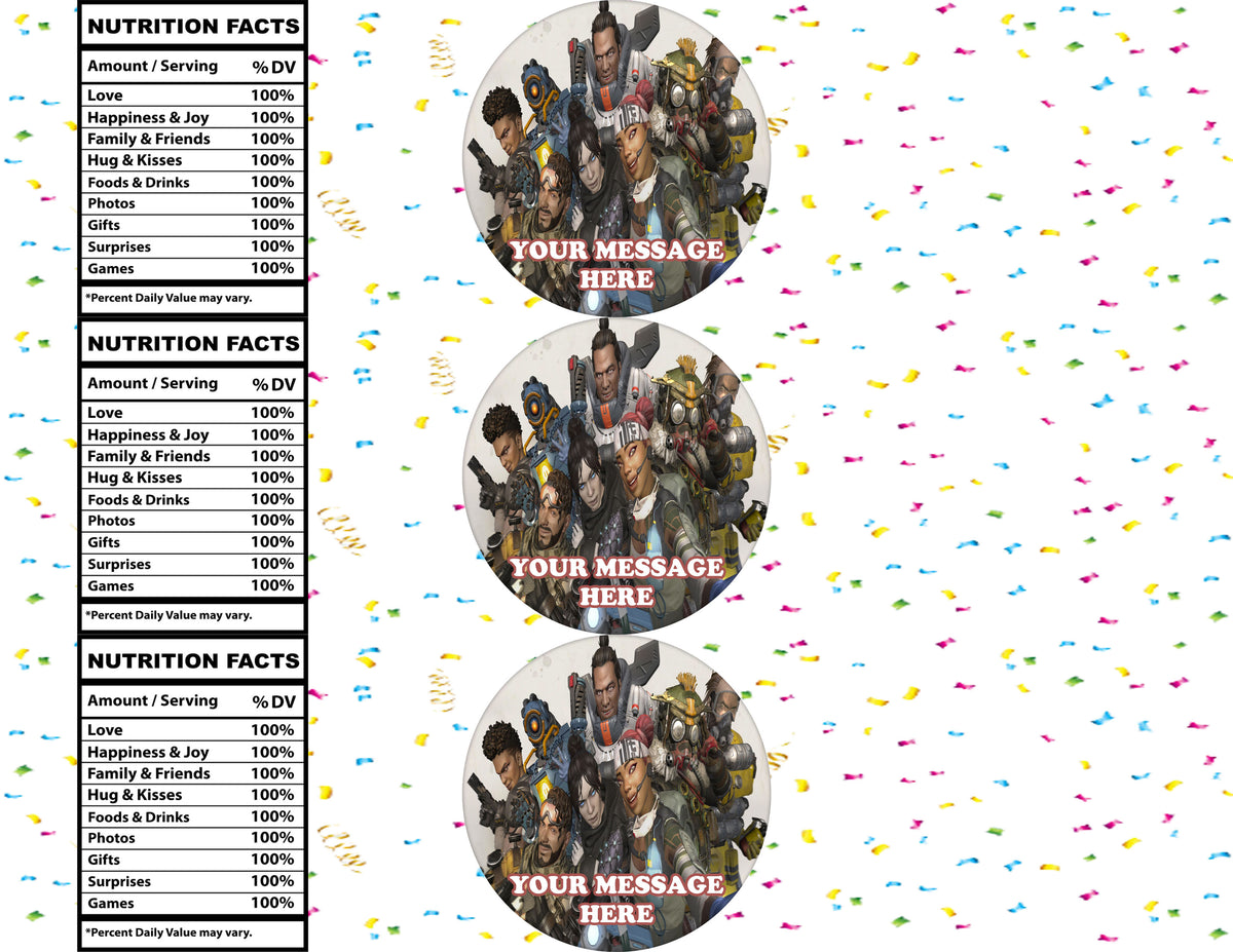 Apex Legends Water Bottle Stickers 12 Pcs Labels Party Favors Supplies Decorations