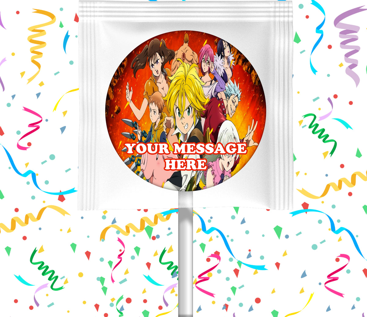 Seven Deadly Sins Lollipops Party Favors Personalized Suckers 12 Pcs