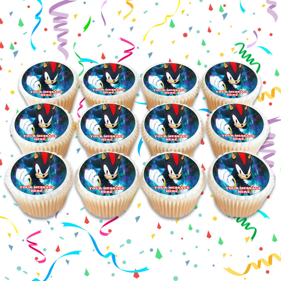 Shadow The Hedgehog Edible Cupcake Toppers (12 Images) Cake Image Icing Sugar Sheet Edible Cake Images