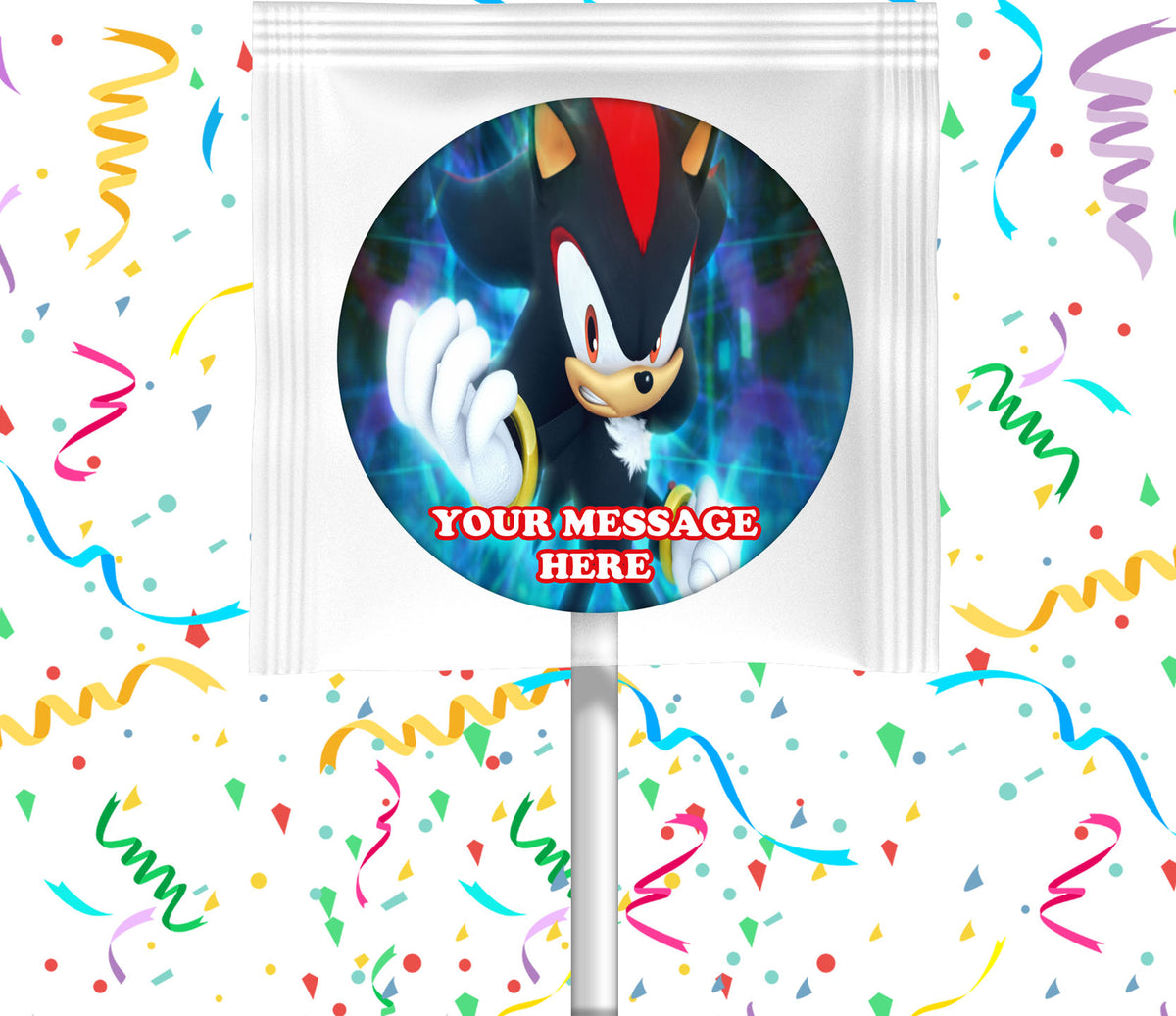 Shadow The Hedgehog Lollipops Party Favors Personalized Suckers 12 Pcs