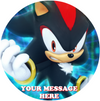 Shadow The Hedgehog Edible Image Cake Topper Personalized Birthday Sheet Custom Frosting Round Circle