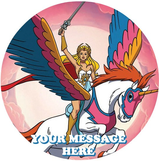 She-Ra Edible Image Cake Topper Personalized Birthday Sheet Custom Frosting Round Circle